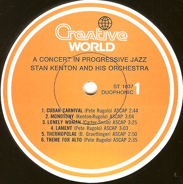 Stan Kenton And His Orchestra - A Concert In Progressive Jazz | Creative World (ST 1037) - 3