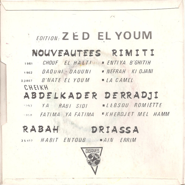 Rabah Driassa - Houria / Yal Khetem | Zed El Youm (ZEY 9170) - 2