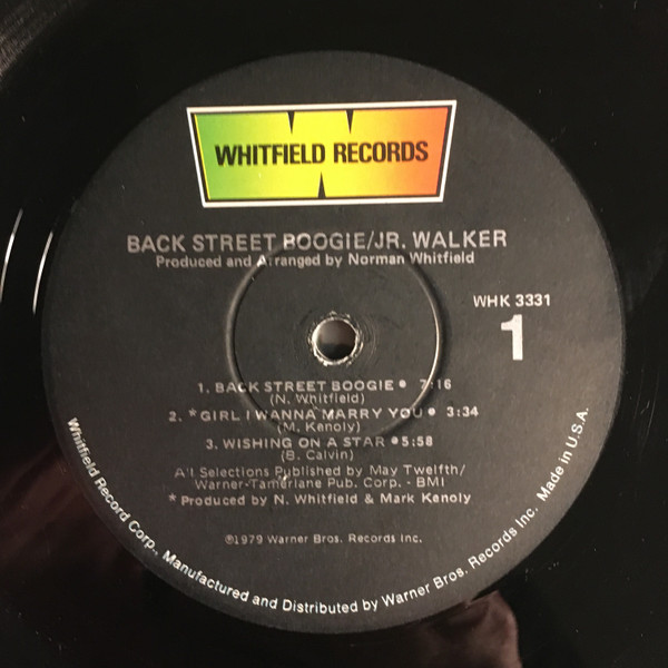 Junior Walker - Back Street Boogie | Whitfield Records (WHK 3331) - 2