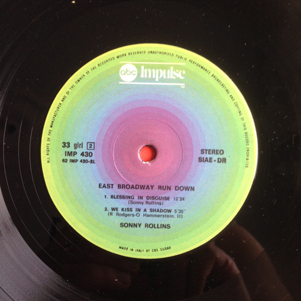Sonny Rollins - East Broadway Run Down | Impulse! (IMP 430) - 4