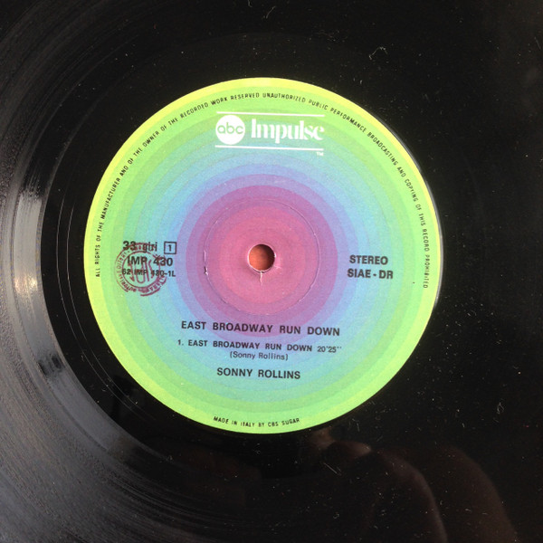 Sonny Rollins - East Broadway Run Down | Impulse! (IMP 430) - 3