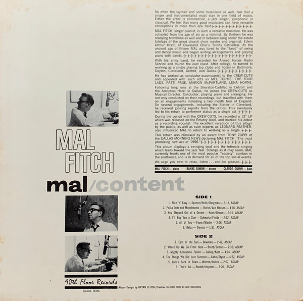 Mal Fitch - Mal/Content | 90th Floor Records (SLL 910) - 2