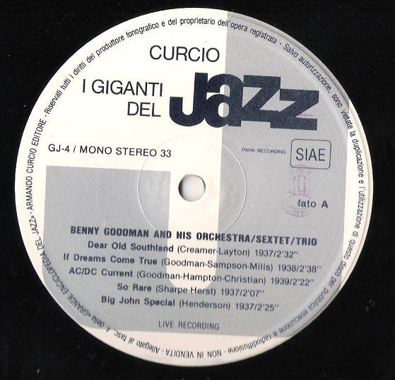 Benny Goodman / Lionel Hampton / Teddy Wilson / Gene Krupa / Charlie Christian - I Giganti Del Jazz Vol. 4 | Curcio (GJ-4) - 4