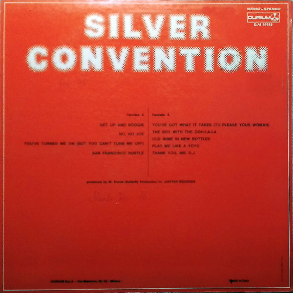 Silver Convention - Silver Convention | Durium Marche Estere (D. AI 30-249)