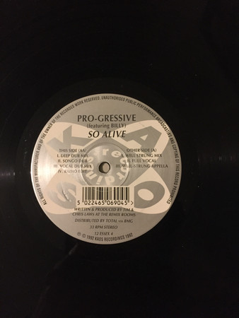 Pro-Gressive - So Alive | Kaos Recordings (12 ESSEX 4) - 2 Pro-Gressive - So Alive | Kaos Recordings (12 ESSEX 4) - 2