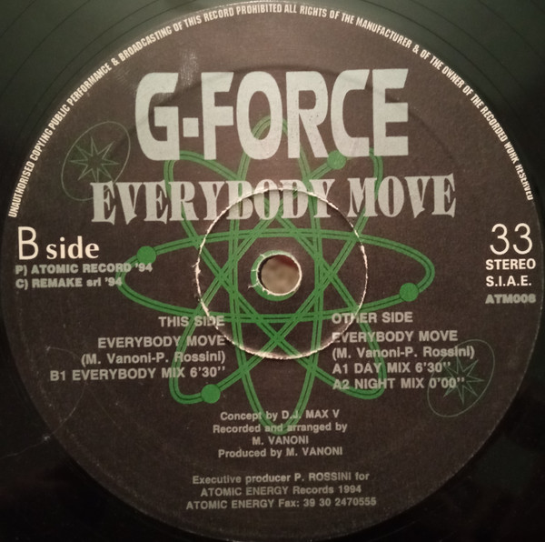 G-Force - Everybody Move | Atomic Energy Records (ATM008)