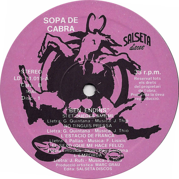 Sopa De Cabra - Ben Endins | Salseta Discos (LD - 11.015-A) - 4
