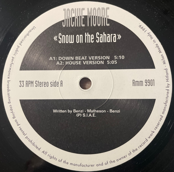 Jackie Moore / The Springtime - Snow On The Sahara / Pretty Fly (For A White Guy) | Remix Mania (RMM 9901)