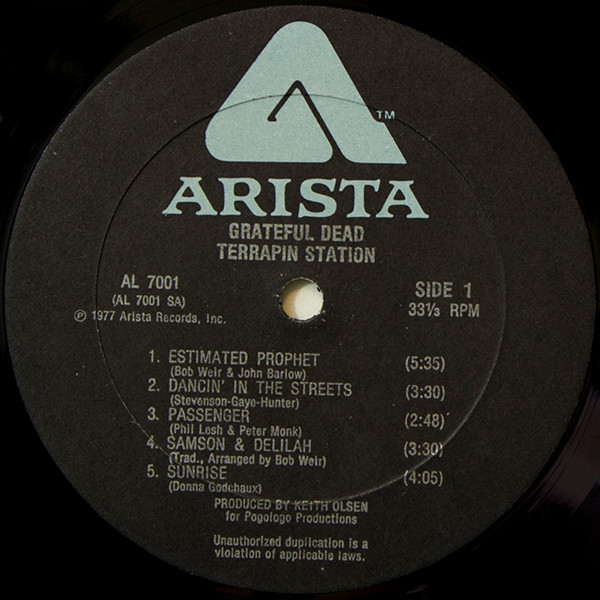 Grateful Dead - Terrapin Station | Arista (AL 7001) - 3
