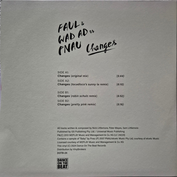 Faul & Wad Vs. Pnau - Changes | Dance On The Beat Records (DOTB-24) - 2