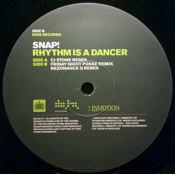 Snap! - Rhythm Is A Dancer | Data Records (DATA47T) - 4