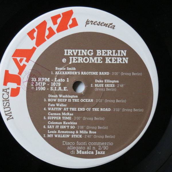 Various - I Song Di Irving Berlin E Jerome Kern | Musica Jazz (2MJP 1079) - 2