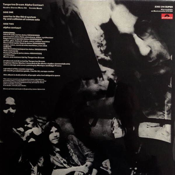 Tangerine Dream - Alpha Centauri | Polydor (2383 314) - 2