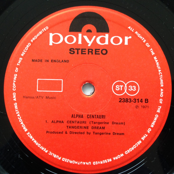 Tangerine Dream - Alpha Centauri | Polydor (2383 314) - 4