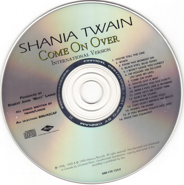 Shania Twain - Come On Over (International Version) [CD] | Mercury (088-170 123-2) - 3
