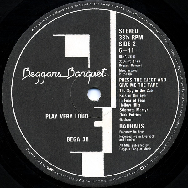 Bauhaus - Press The Eject And Give Me The Tape | Beggars Banquet (BEGA 38) - 4