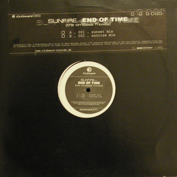 Sunfire Ltd. - End Of Time (The Timeless Mixxes) | Clubware Records (clubware003)