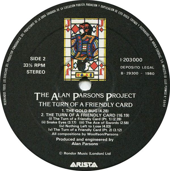 The Alan Parsons Project - The Turn Of A Friendly Card | Arista (I-203000) - 3 The Alan Parsons Project - The Turn Of A Friendly Card | Arista (I-203000) - 3