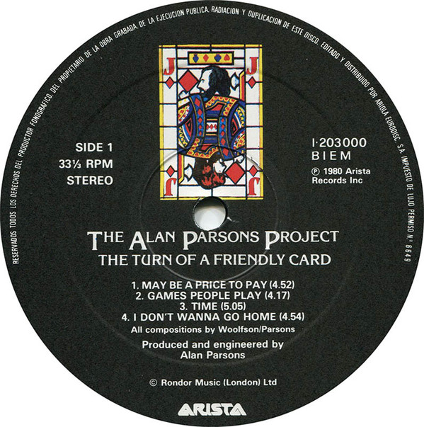 The Alan Parsons Project - The Turn Of A Friendly Card | Arista (I-203000) - 2 The Alan Parsons Project - The Turn Of A Friendly Card | Arista (I-203000) - 2
