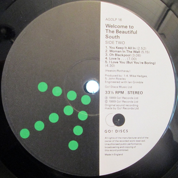 The Beautiful South - Welcome To The Beautiful South | Go! Discs (AGOLP 16) - 4