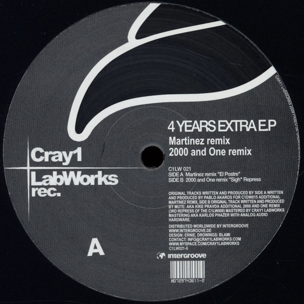 Various - 4 Years Extra EP | Cray1 Labworks (C1LW 021)