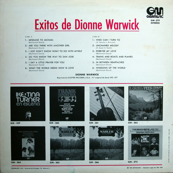 Dionne Warwick - Exitos De Dionne Warwick | Gramusic (GM-379) - 2