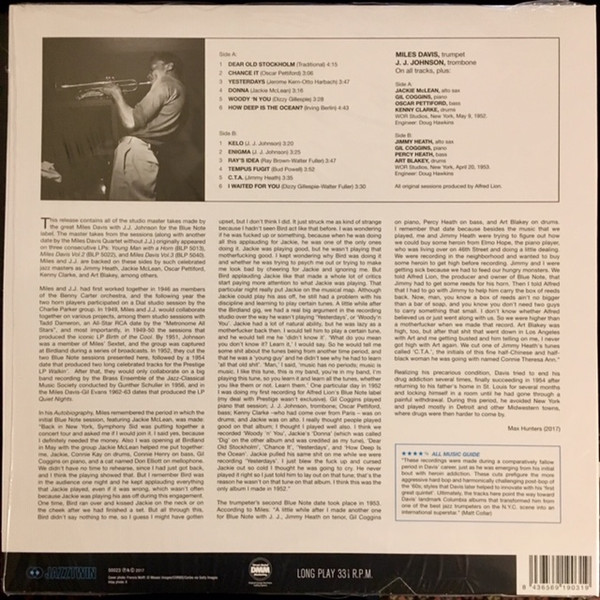 Miles Davis , J.J. Johnson - Tempus Fugit | Jazztwin (50023) - 2