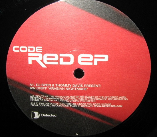 DJ Spen & Thommy Davis Present KW Griff - Code Red EP | Defected (DEF 003-12) - main