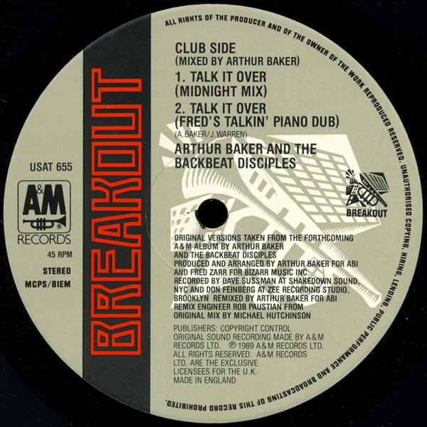 Arthur Baker And The Backbeat Disciples - Talk It Over | Breakout (USAT 655) - 4 Arthur Baker And The Backbeat Disciples - Talk It Over | Breakout (USAT 655) - 4