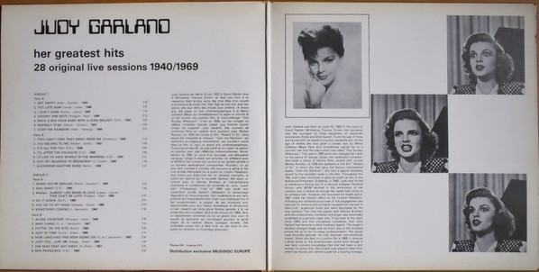 Judy Garland - Her Greatest Hits - 28 Original Live Songs 1940/1969 | Disques Festival (ALBUM 224) - 2