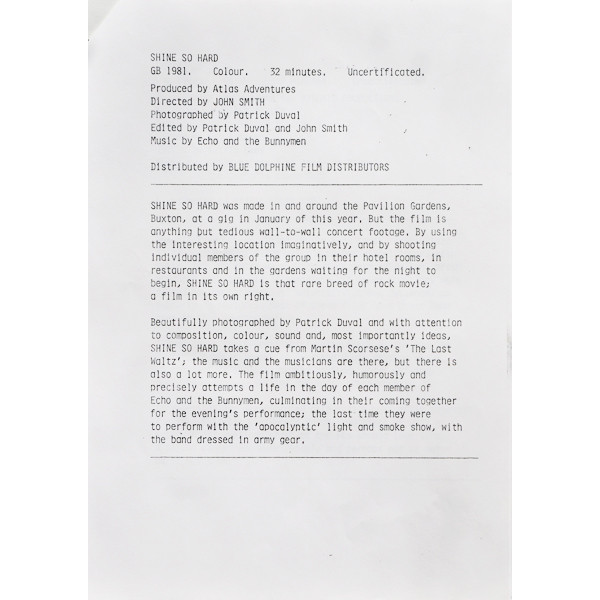 Echo & The Bunnymen - Shine So Hard | Korova (ECHO 1) - 7