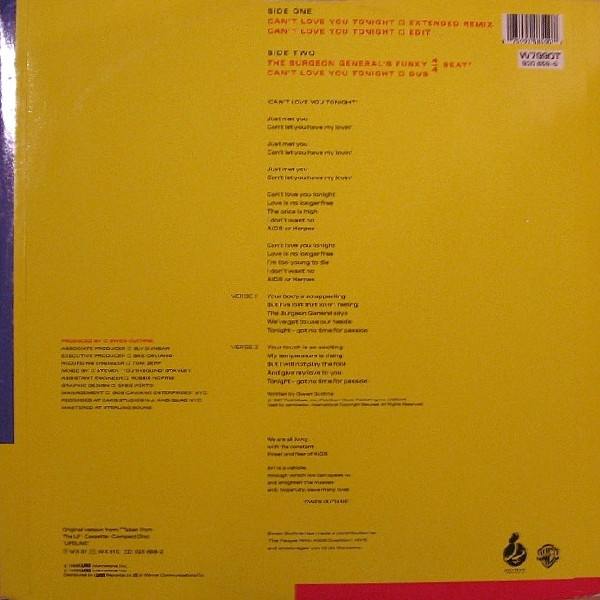 Gwen Guthrie - Can't Love You Tonight | Warner Bros. Records (W7990T) - 2