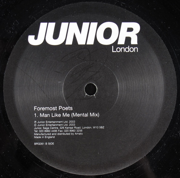 Foremost Poets - Man Like Me | Junior London (BRG061) - 2
