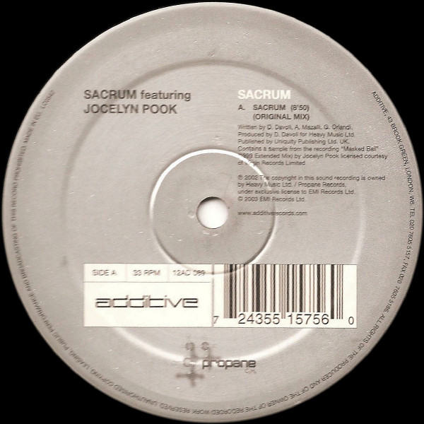Sacrum Featuring Jocelyn Pook - Sacrum | Additive (12AD 089)