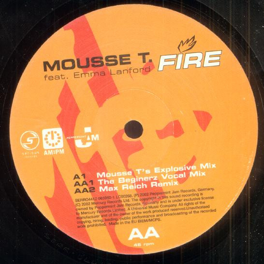 Mousse T. Feat. Emma Lanford - Fire | Serious Records (SERR04412) - main
