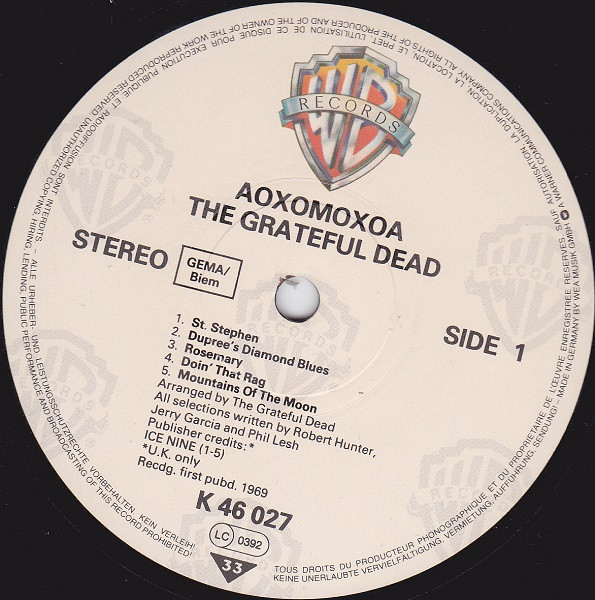 The Grateful Dead - Aoxomoxoa | Warner Bros. Records (K 46027) - 3