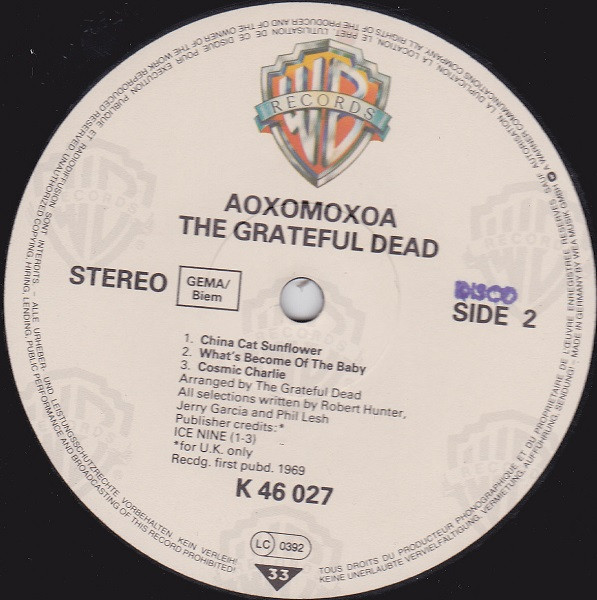 The Grateful Dead - Aoxomoxoa | Warner Bros. Records (K 46027) - 4