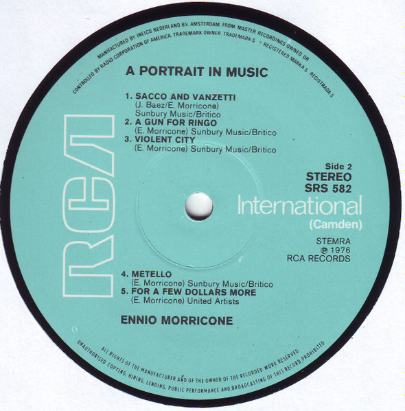 Ennio Morricone - A Portrait In Music | RCA (SRS 582) - 4