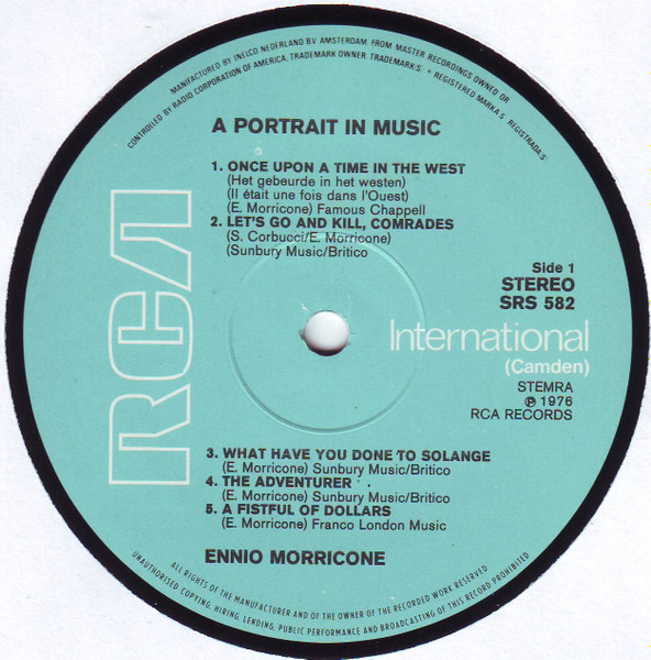 Ennio Morricone - A Portrait In Music | RCA (SRS 582) - 3