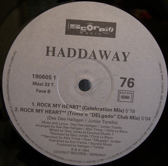 Haddaway - Rock My Heart | Scorpio Music (190 605-1) - 4