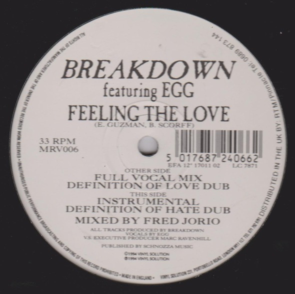 Breakdown - Feeling The Love | Vinyl Solution (MRV 006)