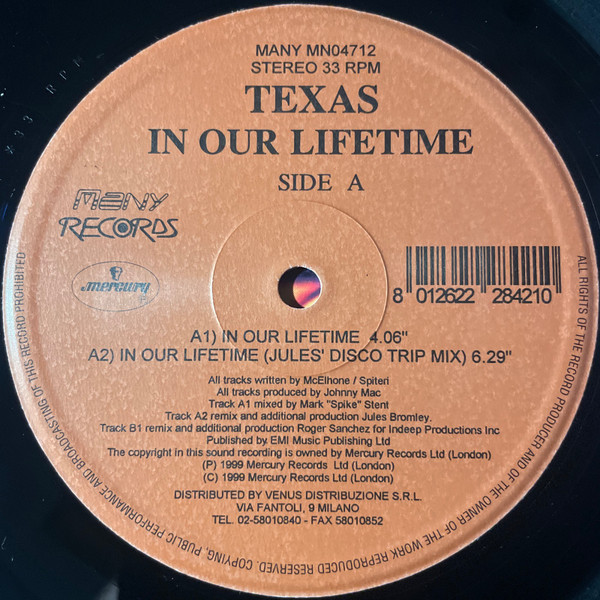 Texas - In Our Lifetime | Many Records (MN 04712) - 2