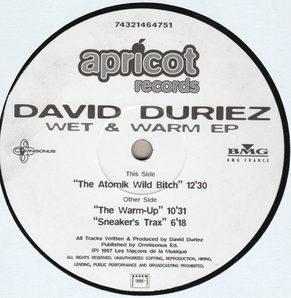 David Duriez - Wet & Warm EP | Apricot Records (74321464751) - 3 David Duriez - Wet & Warm EP | Apricot Records (74321464751) - 3