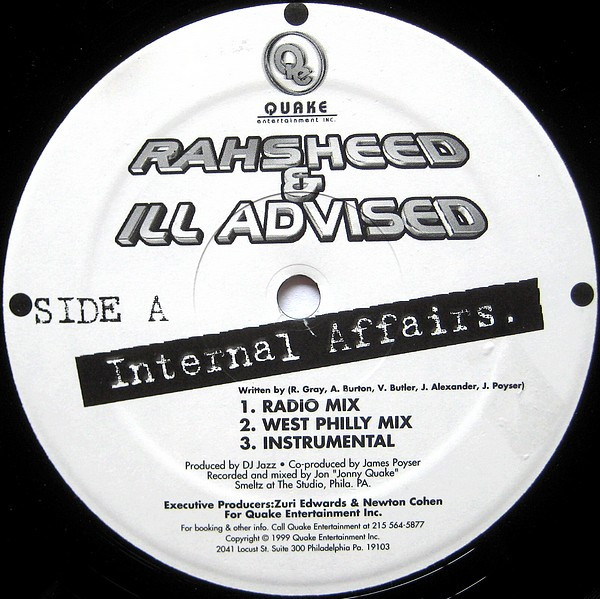 Rahsheed & Ill-Advised - Internal Affairs / 1.9.8.6. (Remix) | Quake City Records (QUAKE6) - 2