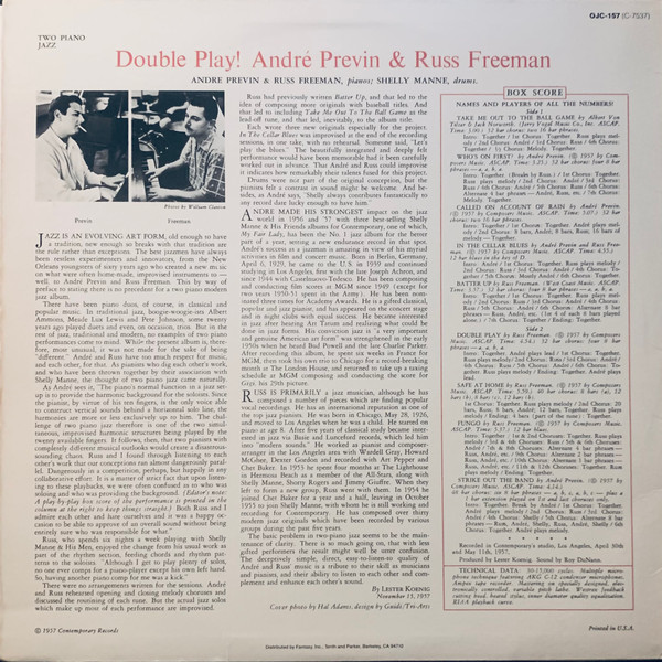 André Previn & Russ Freeman - Double Play! | Original Jazz Classics (OJC-157) - 2
