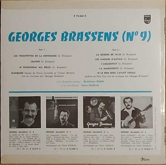 Georges Brassens - N° 9 | Philips (B 76.563 R) - 2
