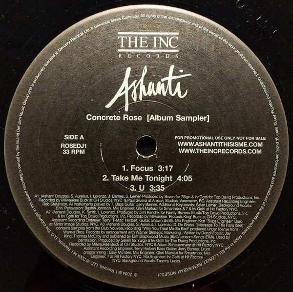 Ashanti - Concrete Rose (Album Sampler) | The INC Records (ROSEDJ1) - 3 Ashanti - Concrete Rose (Album Sampler) | The INC Records (ROSEDJ1) - 3