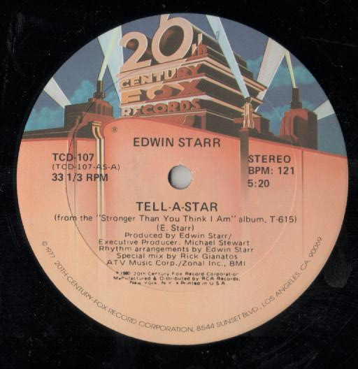 Edwin Starr - Tell-A-Star / Boop Boop Song | 20th Century Fox Records (TCD-107)