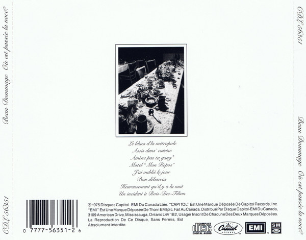Beau Dommage - Où Est Passée La Noce? | Capitol Records (CDL 56351) - 3 Beau Dommage - Où Est Passée La Noce? | Capitol Records (CDL 56351) - 3