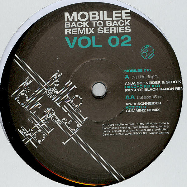 Anja Schneider / Sebo K - Mobilee Back To Back Remix Series Vol 02 | Mobilee (MOBILEE 016)